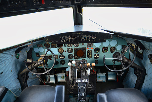 Cockpit of Airbus A320 on Runway Ready for Take-off.