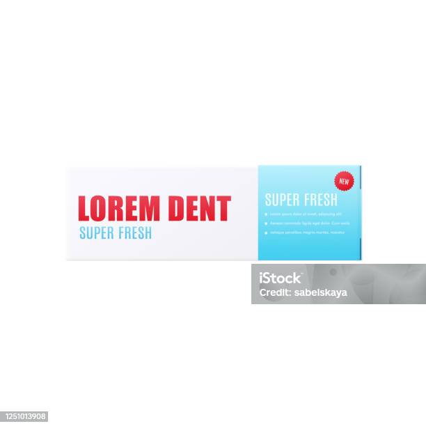 Tooth Box Label Free Template Of Toothpaste Packaging Box Realistic Vector Illustration ...