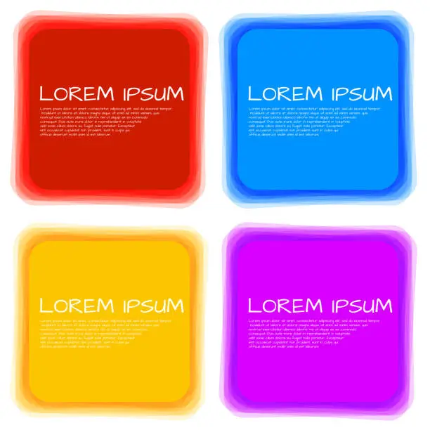 Vector illustration of Set of colorful squares with overlapping. Creative logo. Template for your text