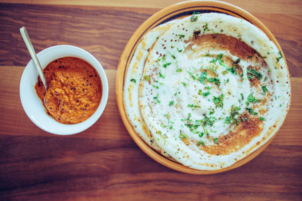 Dosa with Coconut Chutney - South Indian Breakfast
