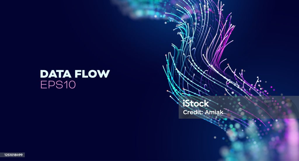 Futuristic Wave Futuristic Data Stream Vector Background Data Vortex ...