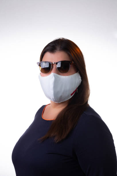 istock Lady Portrait with protection mask and sunglasses 1251018722