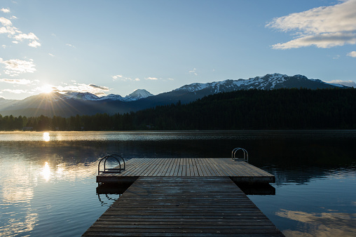 Alta Lake in Whistler, Canada. Whistler is one of British Columbia's premier tourist destinations.