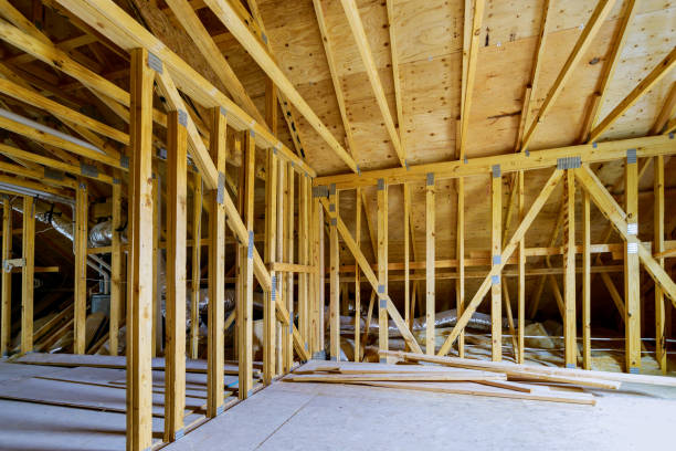 istock Roofing framing beam of new house under construction home beam construction 1251021812