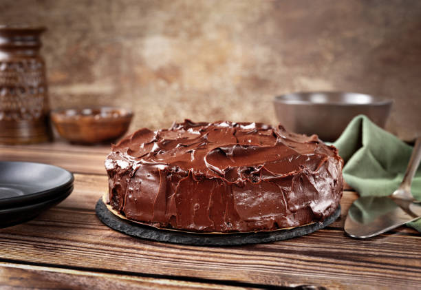 istock Delicious egan chocolate cake captured in rustic style 1251023010