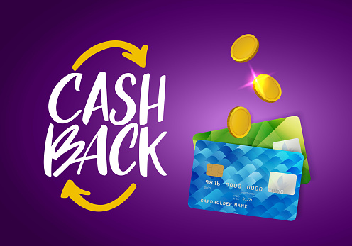 Cash Back Service Template Banner. Credit Card and Money Vector Design. Cashback Concept. Money Refund Logo.