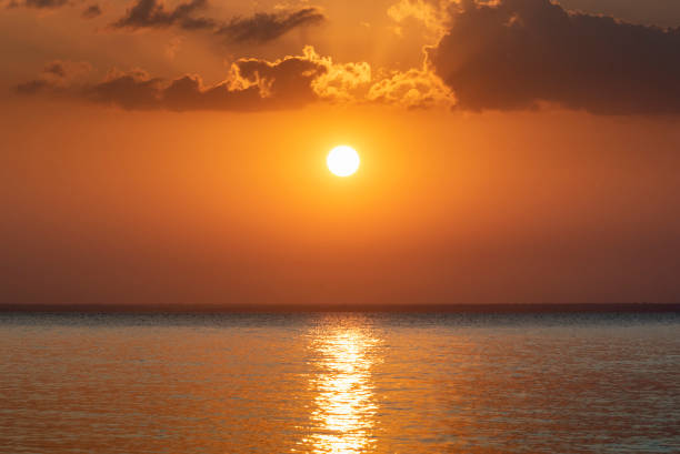 Sunset observed from Pindobal Beach stock photo