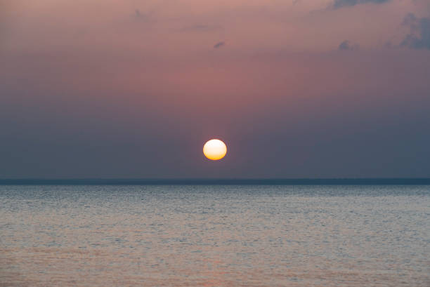 Sunset observed from Pindobal Beach stock photo