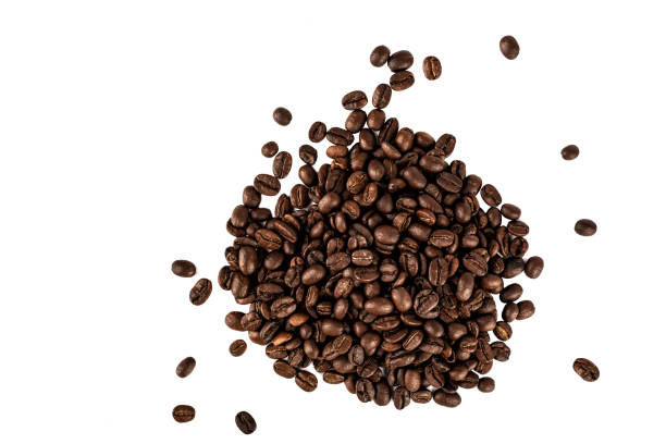 istock Roasted coffee beans isolated on white background. 1251036058