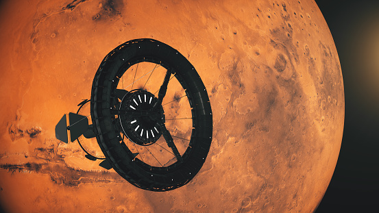 Estación espacial orbitando Marte photo
