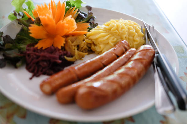 istock grilled pork sausage mashed potato vegetable 1251045014