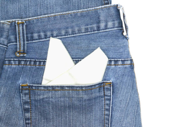 White hankie on jeans pockets.