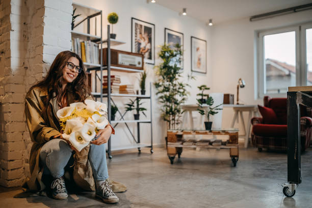 istock Me with my flowers 1251051289