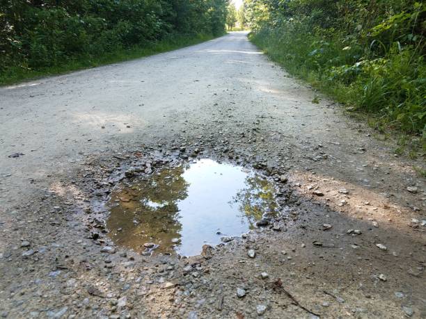 istock puddle with water on gravel trail or path 1251051364