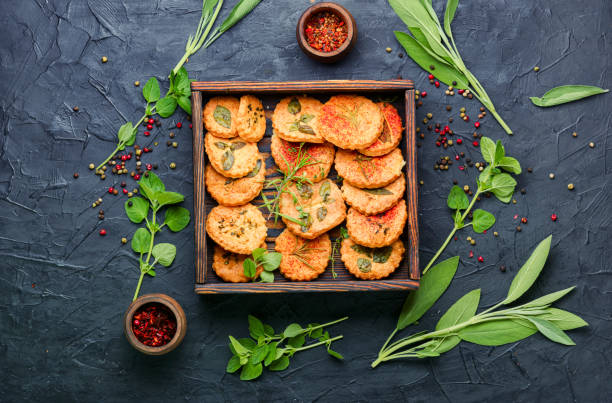 Cookies with spicy herbs stock photo