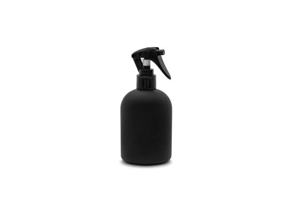 istock Foggy spray in dark black colour, It's looked luxury and classsic in black package with studio light white background. Clipping Path 1251073685