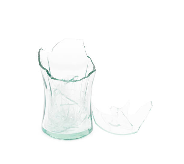 istock Broken transparent glass on white background. 1251077453