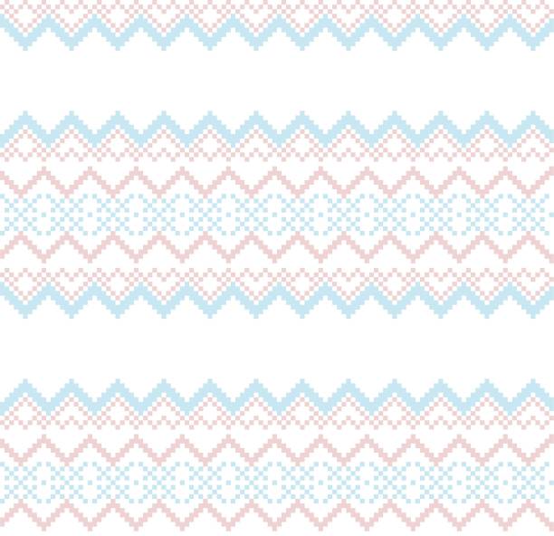 ilustrações de stock, clip art, desenhos animados e ícones de pink christmas fair isle seamless pattern background - christmas cardigan woven pattern