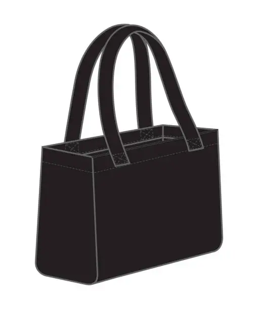 Vector illustration of Black Bag Shopping Vector Fot Template