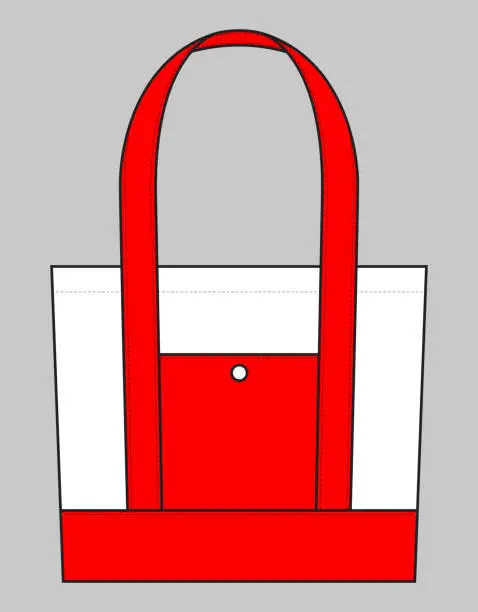 Vector illustration of Bag Shopping Design With White/Red Colors Vector Fot Template