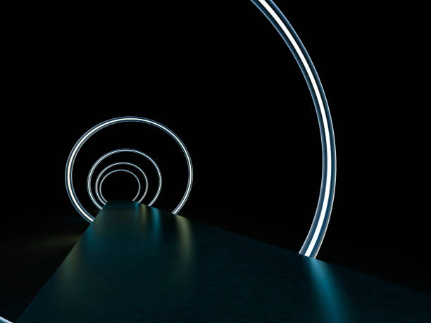 istock Neon abstract background of lines. 3D illustration 1251089097