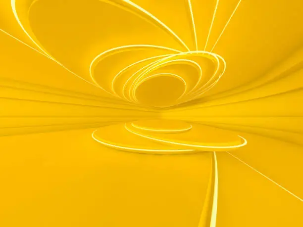 Photo of Abstract yellow modern architecture background. 3D