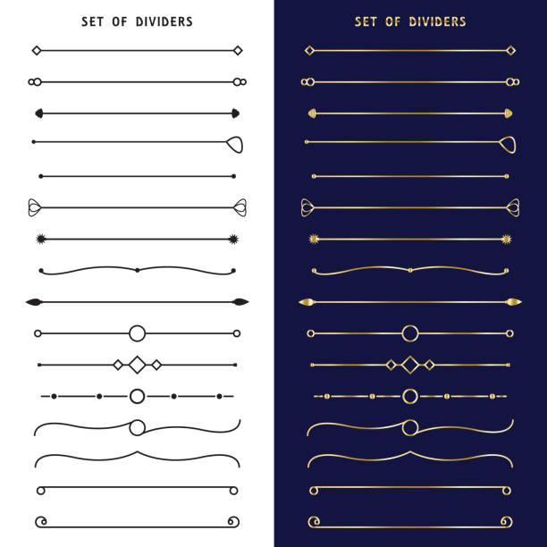 Set of modern dividers. vector illustration Set of modern dividers. vector illustration pair of compasses stock illustrations