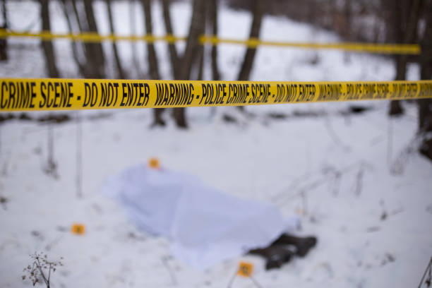 istock Crime scene, snow, detective 1251095354