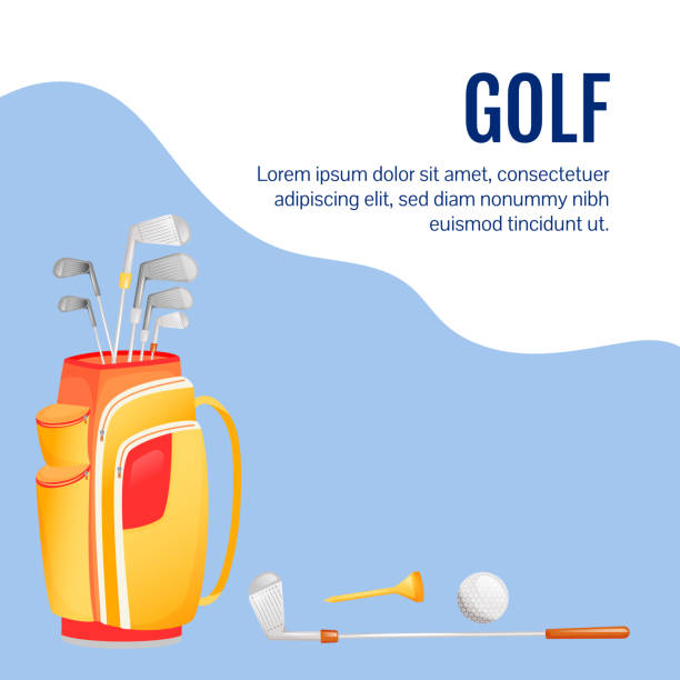 sportausrüstung social media post mockup - golf club golf iron isolated stock-grafiken, -clipart, -cartoons und -symbole