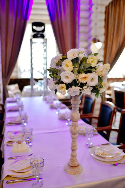 istock Beautiful flowers on table in wedding day 1251099374