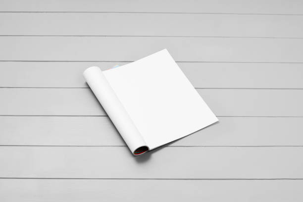 istock Mock-up magazine, newspaper or catalog on gray background. Blank page 1251101335