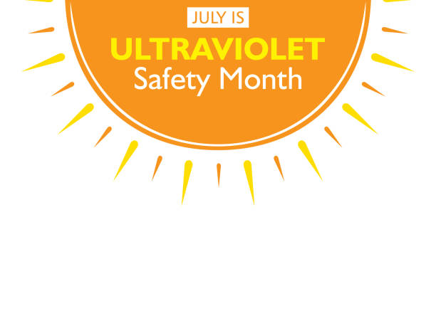 ultraviolet safety month awareness poster vector illustration of ultraviolet safety month concept poster or banner design uv light stock illustrations