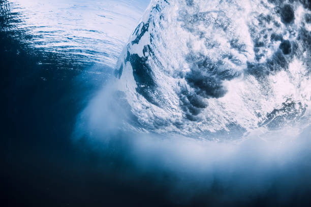 istock Ocean wave with vortex in underwater. Sea underwater 1251109418