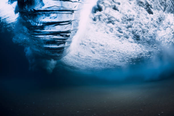 istock Ocean wave with vortex in underwater. Sea underwater 1251109461