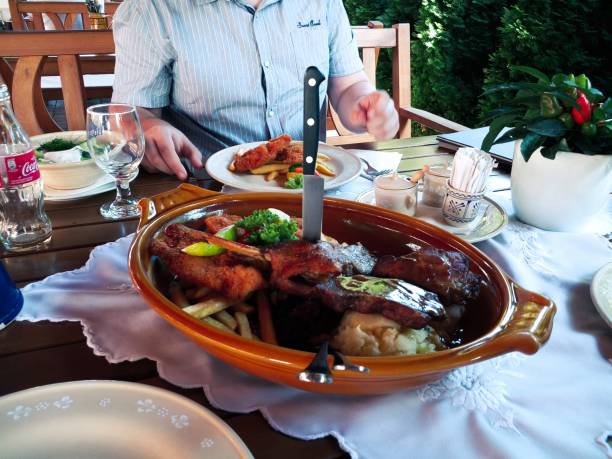 Traditional Hungarian platter of different meat