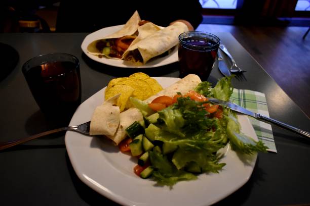 istock Reindeer tortilla with salad and tortilla chips 1251112102