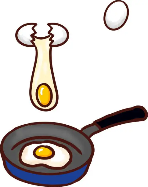 Vector illustration of Bake fried egg