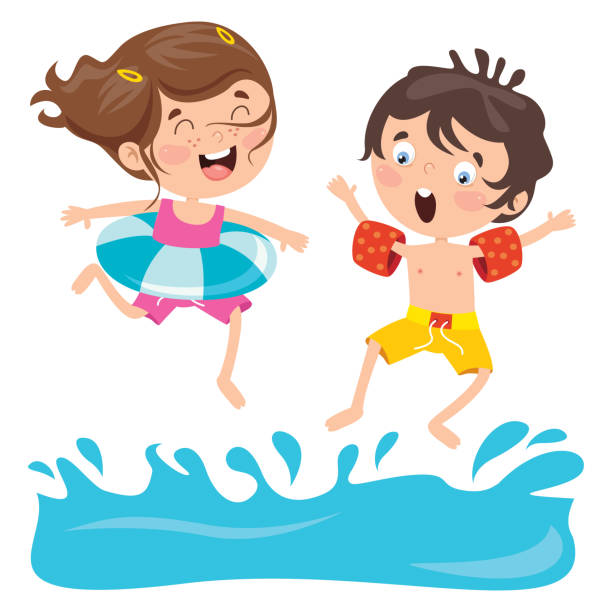 88 Kids Jumping In Lake Illustrations & Clip Art - iStock | Water splash,  Kids camp, Jump into water