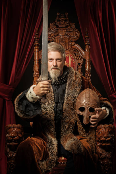 istock Viking King on the throne in studio shoot 1251115661
