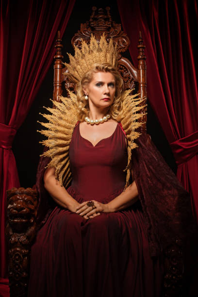 istock Historical blonde Queen character on the throne 1251115766