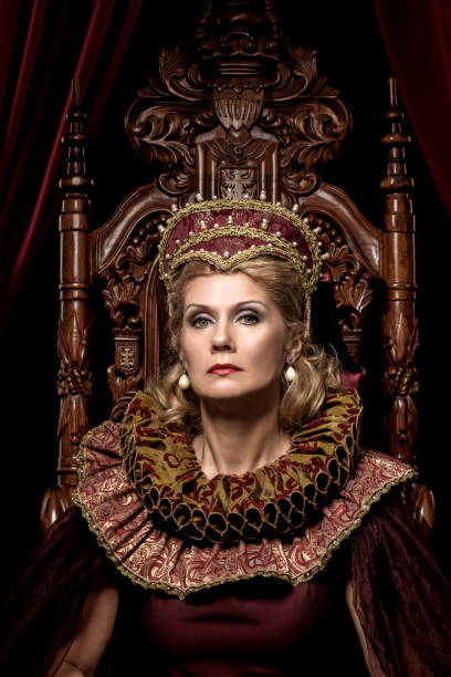 istock Historical blonde Queen character on the throne 1251115957