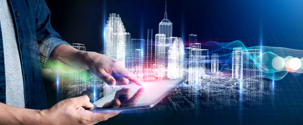 istock Future technology lifestyle, digital marketing IOT internet of thing future AI technology smart device social network, man with tablet surfing internet with futuristic vibrant light background 1251116847