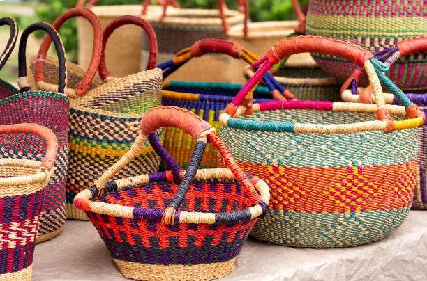 istock Variety of hand woven West African baskets 1251119192