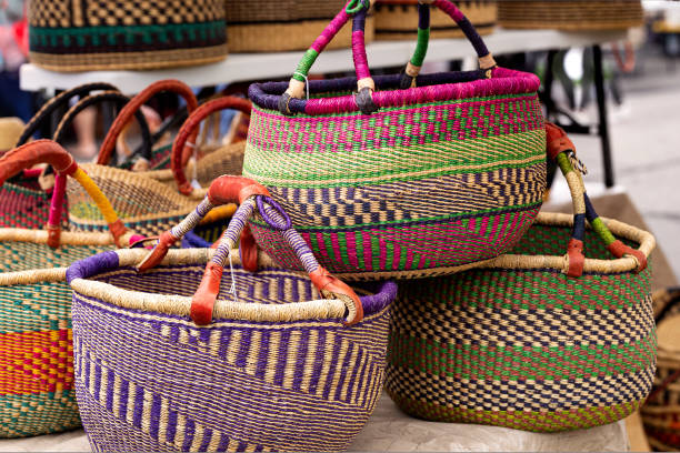 istock Large colorful hand creafted West African baskets 1251119194