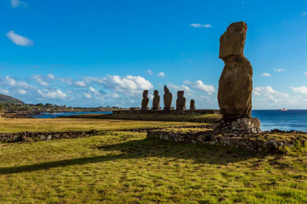 istock Easter Island, Moais Tahai Archaeological Complex, Rapa Nui National Park, Chile. 1251120299