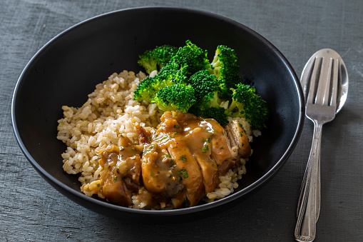 Honey Mustard Chicken and broccoli with rice