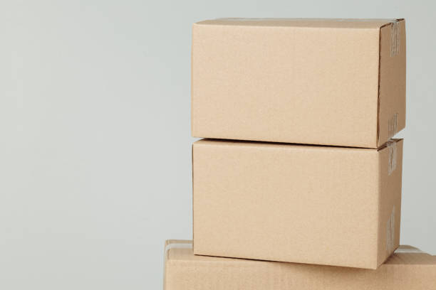 istock Stack of blank paper cardboard box mockup for branding, Packaging template 1251133766