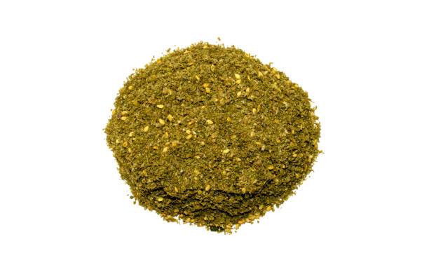Original Israel and Arabic Za'atar spice isolated on white background.
