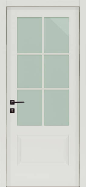 istock Door texture, beige color with glass, for modern interior 3D render 1251133916