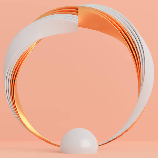 istock Background arch, mock up scene geometry shape frame for product display and presentation, 3d rendering illustration Beige color 1251134976